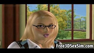 ���ூடான 3D பள்ளி நக்கி ஒரு கருங்காலி பேப்ஸ் குண்டர் உந்தப்பட்ட